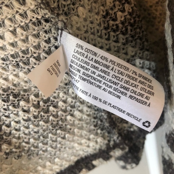 Grey patterned open cardigan sweater - Picture 5 of 6